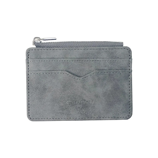 Kortplånbok för män Kort matt läder Retro Multi-kort Frostat tyg Korthållare Pengar Ny Minimalistisk plånbok Transparenta mynt Gray