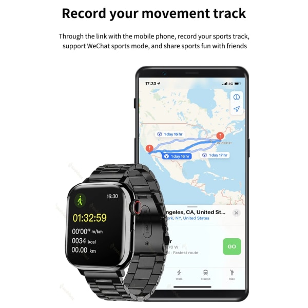Ny Smart Watch Herr Dam för apple Series Watch 9 Always on Display Kroppstemperatur BT Call NFC Smartwatch för apple Android pink