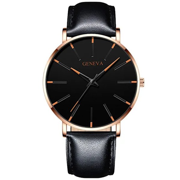 Herrmode Minimalistisk Ultra Tunna klockor för män Enkel Business Rostfritt stål Mesh bälte Quartz Watch relogio masculino Leather Rose Orange