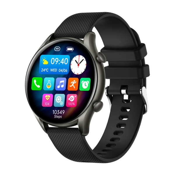 COLMI i20 Smart Watch Herr 1,32 tum 360*360 skärm Bluetooth Ring Puls Sömn Fitness Tracker Smartwatch Dam Black