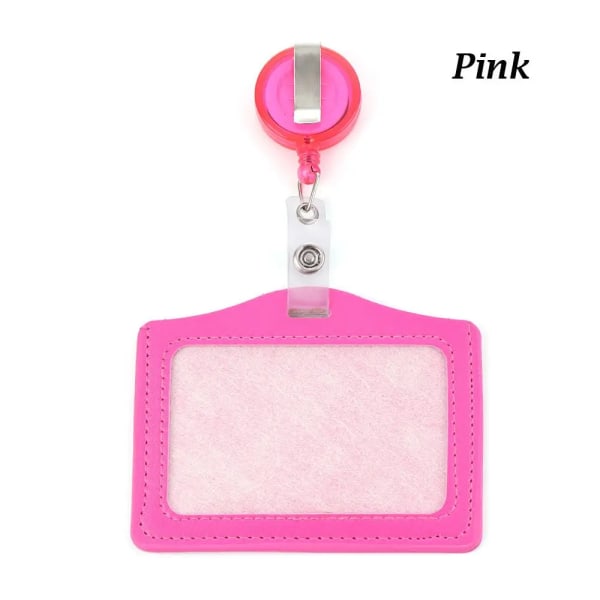 1 st Söt tecknad PVC-korthållare Unisex Bank Identitets Buss ID- case med nyckelring Cover Case Mode Barn Present A-pink