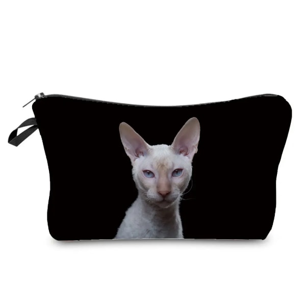 Värmeöverföring Djurmönster sminkväska Söt katt Print Kosmetiska väskor Högkvalitativ organizer Multifunktion Kvinnor Case hz5101 Cat Dog Bag