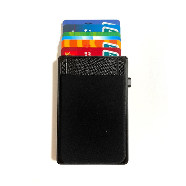 Smal RFID mode pop-up tryckknapp case med elasticitetspåse Stöldskydds Creative Smart Wallet Ny namnkortshållare Red