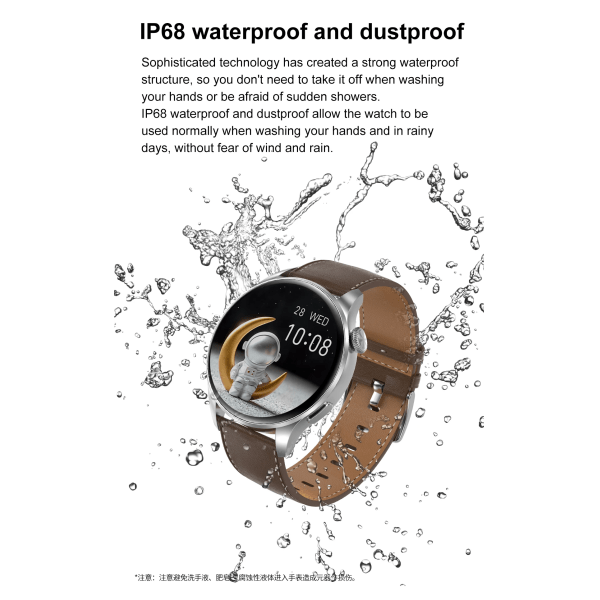 SITOPWEAR Business Smart Watch NFC Smartwatch för män Bluetooth Samtal Sport Fitness Tracker Hälsomonitor Trådlös laddning Silver Brown Leather