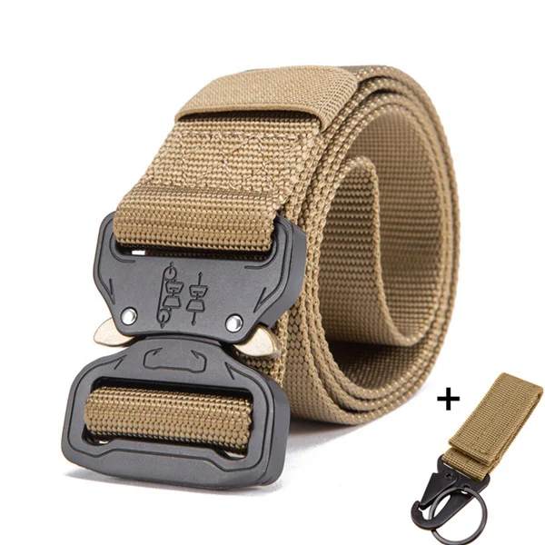 Nytt nylon för män Army Taktiskt bälte Molle Militär SWAT stridsbälten Knock Off Emergency Survival Waist Tactical Gear ship Khaki1 125cm