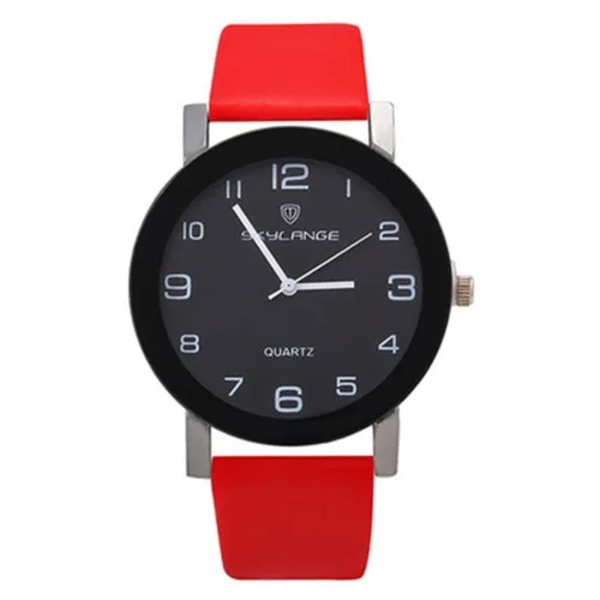 Watch Dammode Läder Svart Quartz Handled Casual Damklocka Relogio Feminino Reloj Mujer 2022 red