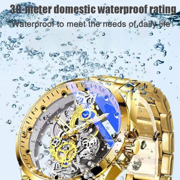 2023 Ny Watch Skeleton Automatisk watch Guld Skeleton Vintage Man Watch Herrklockor Toppmärke Lyx full gold