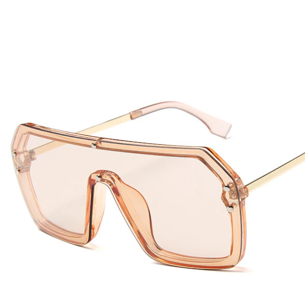 Klassiska retro överdimensionerade solglasögon solglasögon för kvinnor Spegelglasögon herr/kvinnor Lyxdesign unisex stor båge dam solglasögon F TEA Other