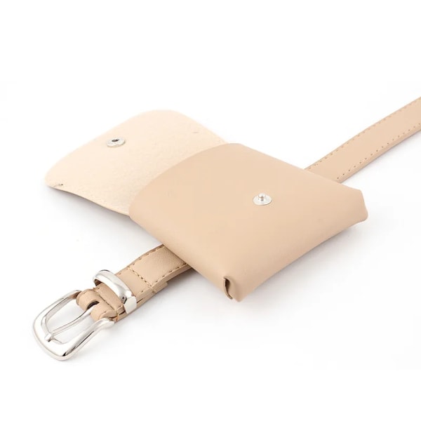 Kvinnor Midjeväska Mode Läder Midjeväska Enkel stil Tjej Fanny Pack Litet telefonpaket ungdomar Midjetillbehör White 110cm