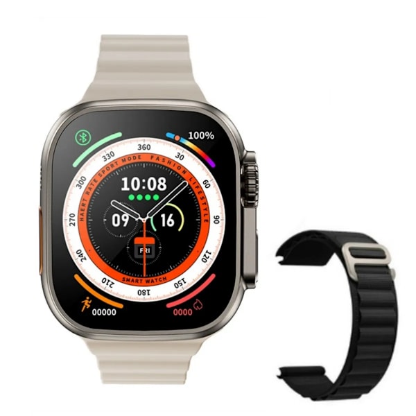 49 mm för Apple Watch Ultra 8 Smartwatch Smart Watch Herr Dam Series NFC Bluetooth Call Wireless Charge Fitness Waterproof Watch white and HeiNL