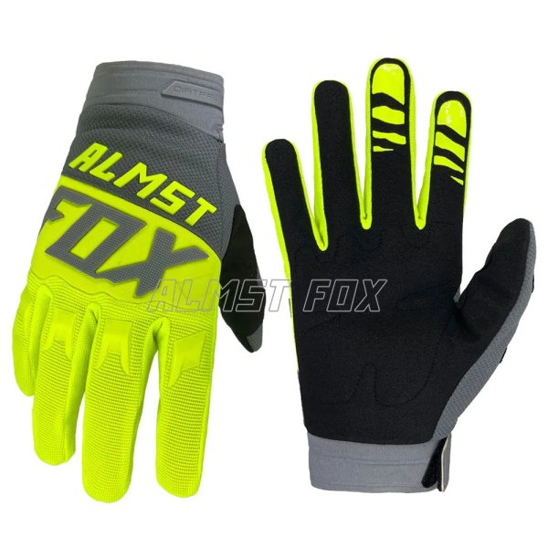 Almst Fox Motocross Racing Handskar Herr Rider Offroad MX MTB Mountain Bike Guantes Downhill Full Finger Motorcykel Handskar Luvas Gray Fluorescent XL