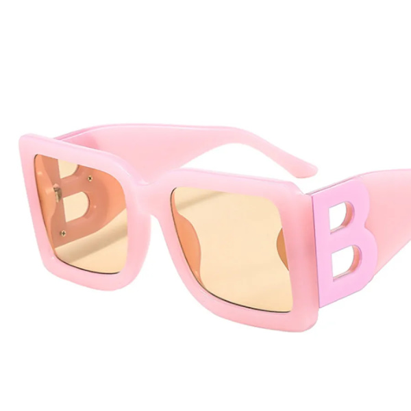 Modedesigner Fyrkantiga Solglasögon För Kvinnor Män Retro Oversized Båge Lyxiga Solglasögon Ins Trendiga nyanser UV400 Dam Eyegl Pink Pink As the Picture