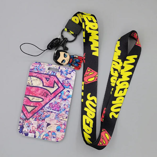 Ny Marvel PVC-korthållare Spiderman Captain America Iron Man Super Hero Anime Print Student Campus Card Cover Lanyard ID-kort Xhmw07