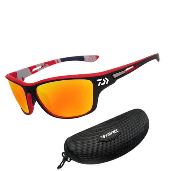 DAIWA Polarized Fishing Solglasögon för män Fiske Köra Cykling UV-skyddsglasögon Sport Solglasögon UV400 With box-red