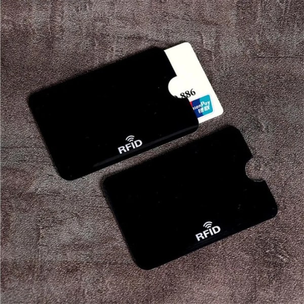 10 ST Anti Rfid Bankkortshållare Metall NFC Blockerande Läsarlås ID Kreditkortsväska Män Dam Laser Aluminium Case Skydda black
