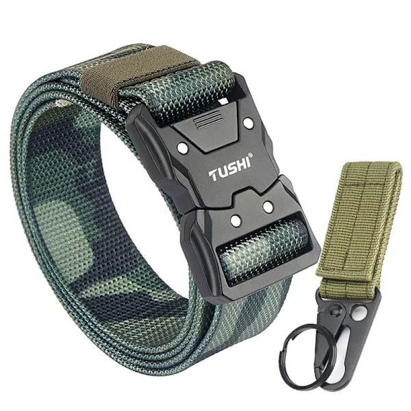 VATLTY 2022 Snabbtorkande taktiskt bälte män Hårdlegering Snabbspänne 1200D Mjuk nylon Army Bälte Hane Militär utrustning Camouflage 2 set(.1110) 125cm(adjustable)(.1110)