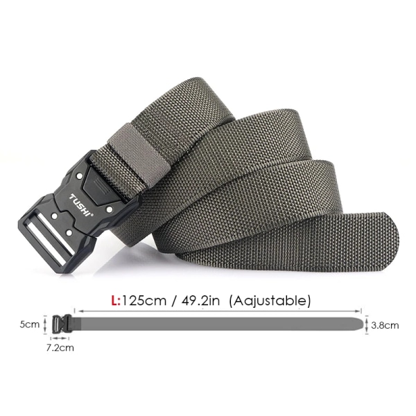 VATLTY 2022 Snabbtorkande taktiskt bälte män Hårdlegering Snabbspänne 1200D Mjuk nylon Army Bälte Hane Militär utrustning ArmyGreen set(.1103) 125cm(adjustable)(.1103)