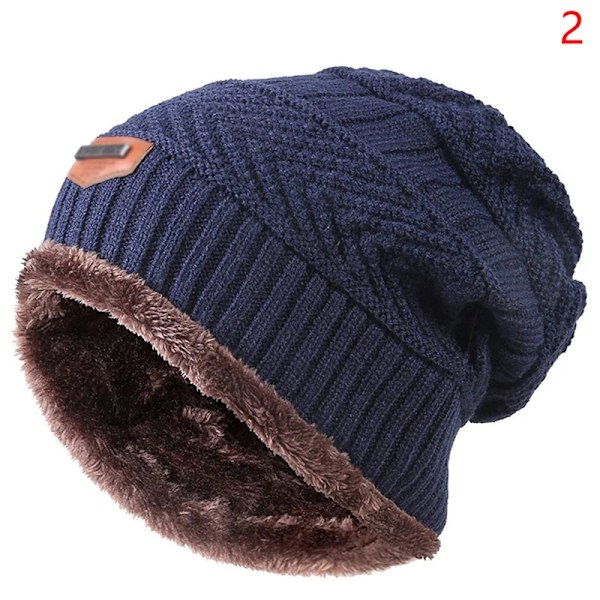 Ny Stickad Fleece Halsduk Vinterhatt Mjuk Herr Och Dam Beanie Varm Hatt Tjockare Plus Sammet Lös Vinterhatt Med Halsduk DBL2