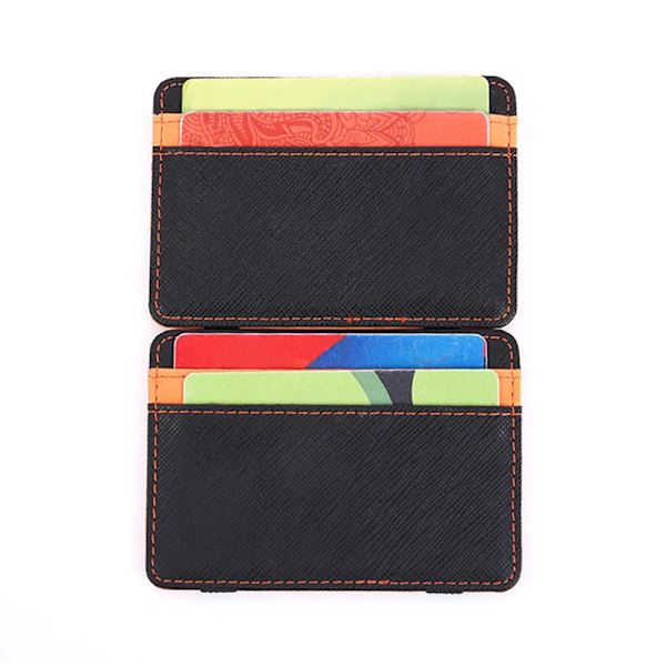 PURDORED 1 st Magic Card Holder Solid Herr Visitkortsfodral Konstläder Case Plånbok Herr Casual Reseplånbok orange