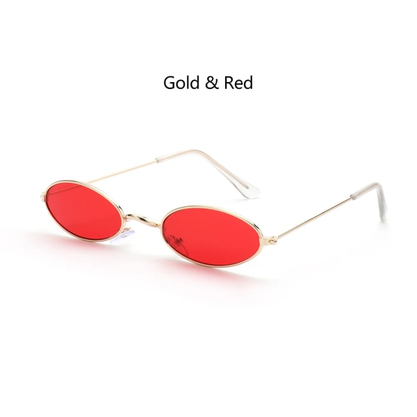 Klassiska polygon spegelglas solglasögon för män Kvinnor Körning Fiske Små fyrkantiga solglasögon UV400 metallram Glasögon Gold  Red