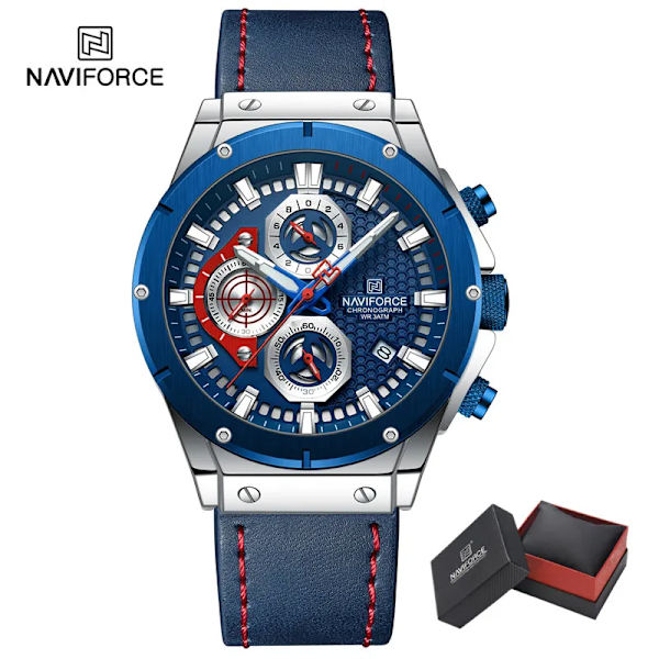 Toppmärke NAVIFORCE Herrklockor Vattentät Lyx Sport Lysande händer Herrarmbandsur Chronograph Relogio Masculino 2023 SBEBE-BOX-T