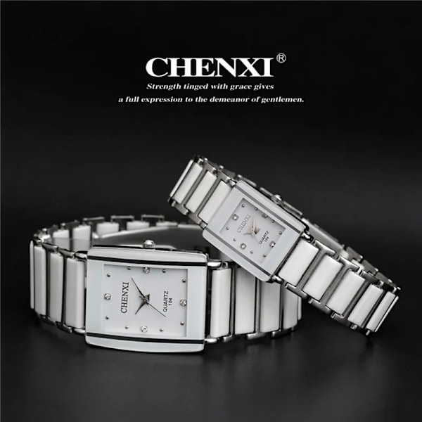 Lyxmärke CHENXI Elegant Damklocka Watch Vit Silver Enkel Snygg Keramik Armband Quartz Casual Damarmbandsur Woman Black