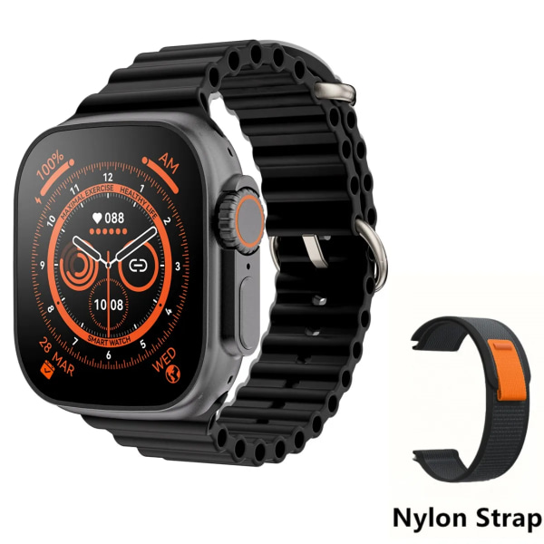 Smart Watch Ultra 8 NFC GPS Track 49mm Herr Dam Smartwatch Series 8 Termometer BluetoothCall Vattentät Sport För Apple BlackHY black YJ