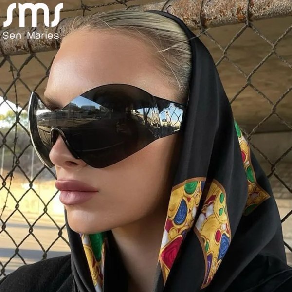 Nya Steampunk överdimensionerade solglasögon för kvinnor Trender Punk Y2k solglasögon Goggle Herr 2000-talets märkesdesigner Eyewear De Sol Oculos Style B4 As Shown