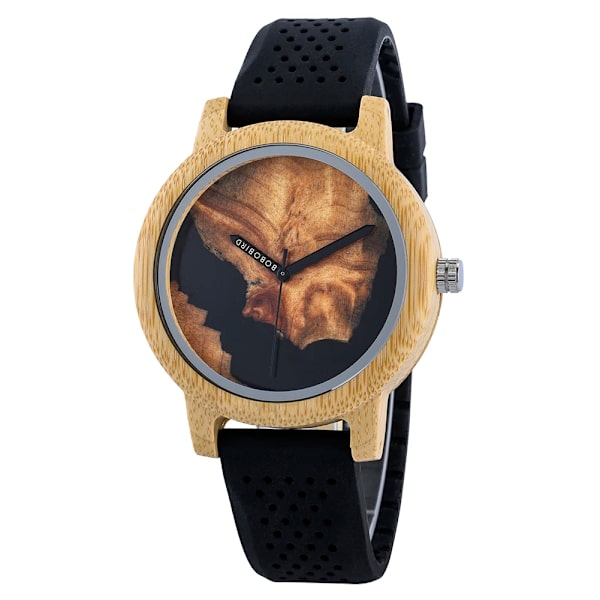 Parklockor BOBO BIRD Watch Herr Bamboo Relogio Masculino Damarmbandsur med läderband Silikonarmband Bra present GT075-1