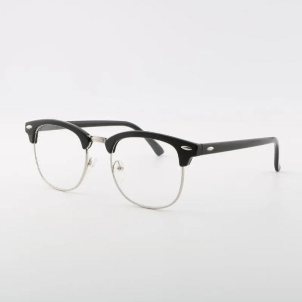 Herrsolglasögon UV400 Mode Semi Båglös Båge Vintage Brand Designer Shades Rays Solglasögon för män Kvinnor Gafas De Sol black silver clear Package A