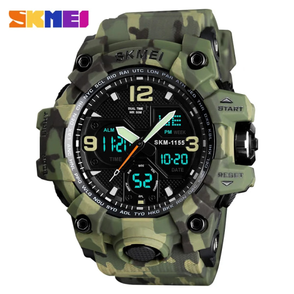 SKMEI Brand Top Lyx Military Army Sportklockor Herr Quartz Digital Vattentät Klocka Man Relogios Masculino Armbandsur Cowboy Blue