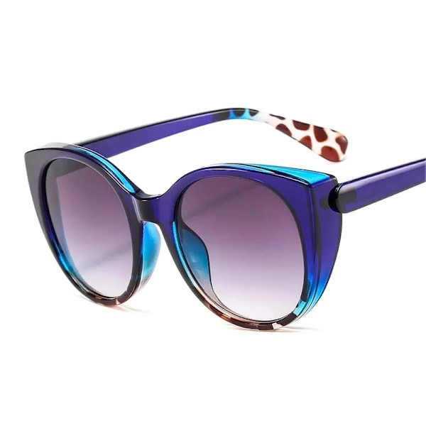 Lyxiga Cat Eye Solglasögon Dam Oversized Gradient Glasögon Retro Blue Leopard Shades lunette de soleil femme C8 leopard clear AS SHOW
