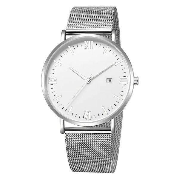 Ultratunn svart Lyxmode Herr Minimalistiska klockor Rostfritt stål Mesh - watch Herr Business Casual Analog Quartz klocka S-W