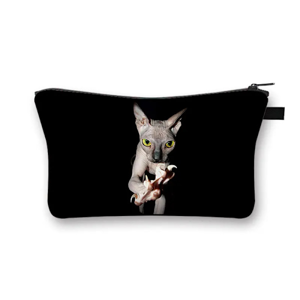 Sphynx Cat Print Kosmetikväska Kvinna Multifunktionell Skönhetsväska Dammtät förvaringsväska Dam Rese Case flickor Makeupväska shzbwumaom15