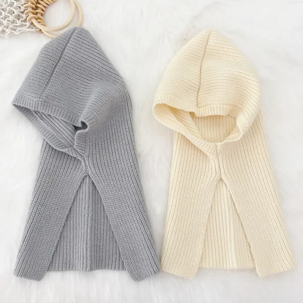 Nya Mode Vinter Kvinnors Hattar Beanie Hatt Stickad Huva Halskrage Justerbar Elastisk Keps Flickors Hattar Gorros Mujer Invierno Camel 54-60cm