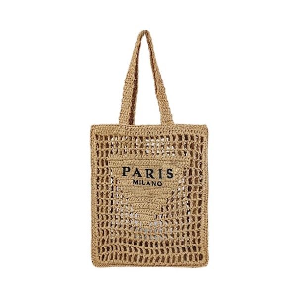 MABULA Lyxdesign Dam Flätad Raffia Halmväska Stor kapacitet Casual Tote Handväska Hollow Summer Beach Vacation Axelväska C1