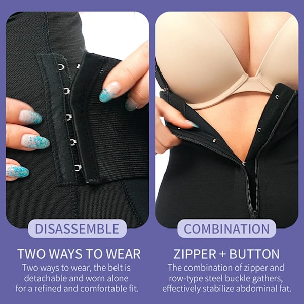 Waist trainer Body Shapewear Body Kvinnor Magen Slimming Skida Platt maggördel Postpartum Omlottbälte Fajas Skims Corset 6XL Black CJ-D1882 L