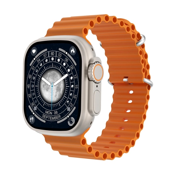 Ultra 9 Smart Watch Men GPS NFC Sports 2,2 tums HD-skärm IP68 Vattentät Bluetooth Ring Smartwatch med Voice Assistant Orange