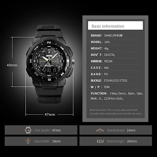 SKMEI Dual Display Quartz Watch Herr Utomhussportklockor Digitala Elektroniska Herrklockor Vattentät Top Märke Lyx Watch gold