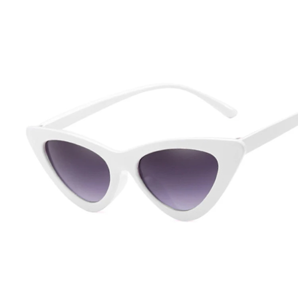 Sexiga Cat Eye Solglasögon Kvinna Märke Designer Spegel Svart Triangel Solglasögon Kvinnliga Linsskydd för Dam Glasögon UV400 WhiteDoublegray