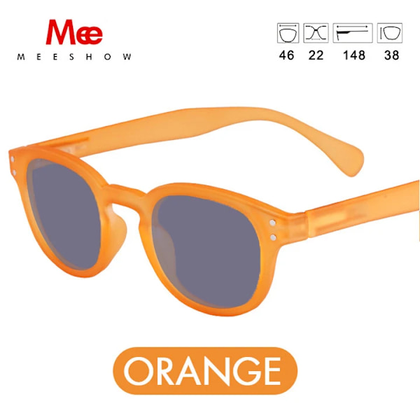 Meeshow Design 2023 Män Kvinnor Retro Mode Solglasögon kristall Design Rund Båge 100 % UV-skydd Nylon Lins Solglasögon Orange Sunglasses