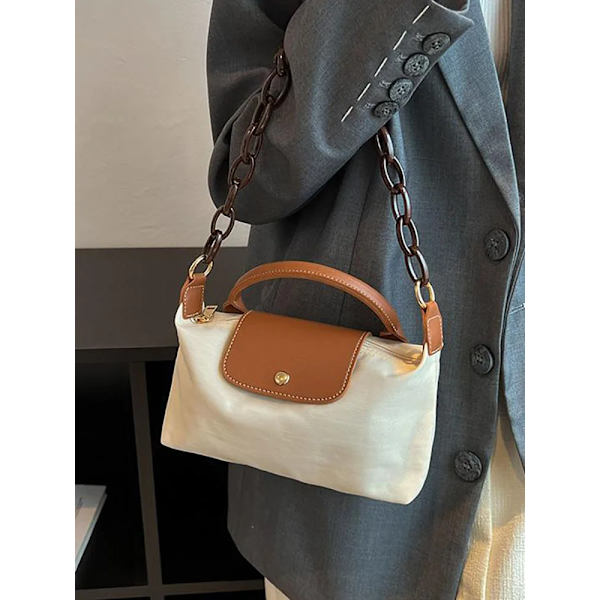 Designerkedja under armarna Damväska Kontrast Liten Crossbody-väskor för kvinnor Casual Canvas Handväska för kvinnor Ny lyx Khaki