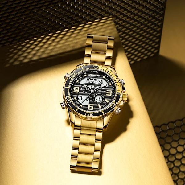 Mode Sport Militär Guld Kvarts Armbandsur Man 2023 Toppmärke Lyx Kronograf Armbandsur För Herr Klocka Armbandsur Black