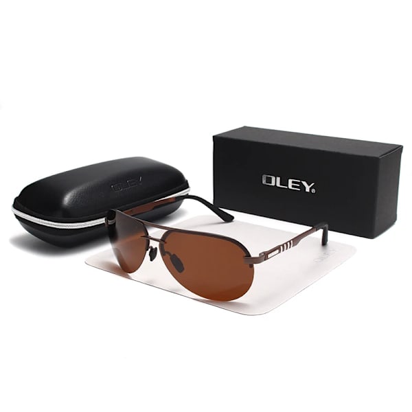 OLEY Brand Polarized Solglasögon Herr Klassiska pilotsolglasögon Driving antireflex UV400-glasögon För Herr kvinnor YA541 YA541 C3BOX