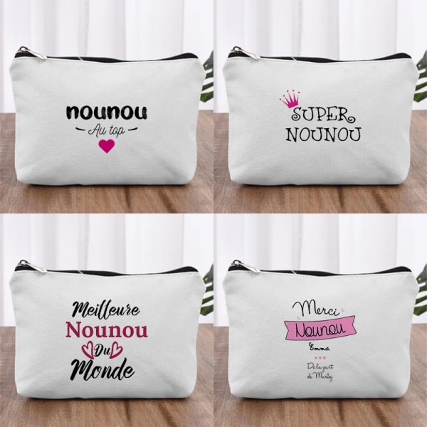 Super Nounou Print Högkvalitativa kosmetiska väskor Bärbara kosmetiska väskor för förvaring Kvinnliga väskor med dragkedjor Sminkväskor Nödvändigt 3Nou004