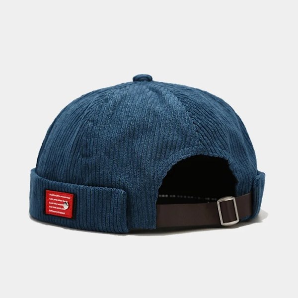 Varumärke Vintage Beanie Hattar Män Kvinnor Vår Höst Landlord Hatt Streetwear Hip Hop Brimlös Hatt Corduroy Docker Keps Navy