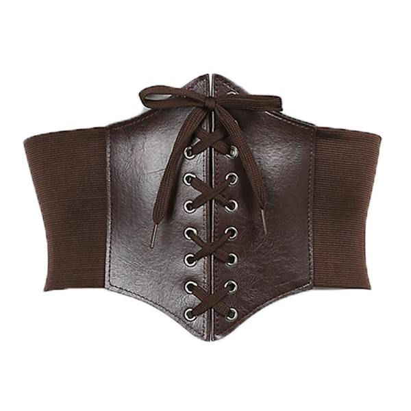Korsett Bred PU Läder Slimming Shaper Bälten Midjeband Midja Underbyst Bälte Kroppsbyggnad för kvinnor Style1 Brown One Size