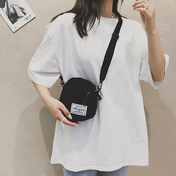 Kvinnmode Manchester Dragkedja Axelväska Crossbody Väska Höst Vinter Flerlagers Liten Mjuk Shopper Bag Billig Kvalitet Handväskor Black Canvas(.180)
