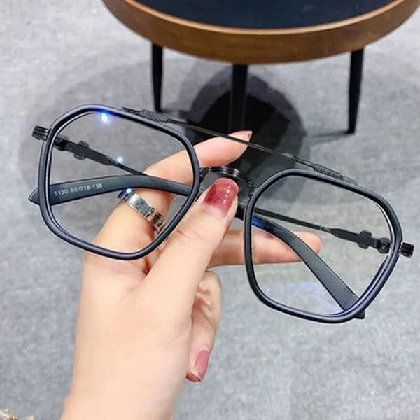 1st blått ljus blockerande mode highend glasögon män optiska klara glasögon svart fyrkantig ram glasögon Matt black frame