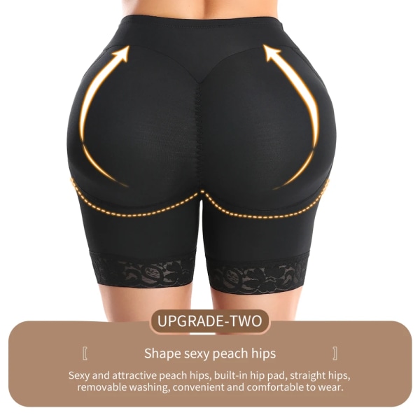 Uppgraderad Booty Bigger Hip Enhancer Trosor med extra stora kuddar Butt Lifting Body Shaper Shorts Fake Ass Stora skinkor Shapewear Beige S